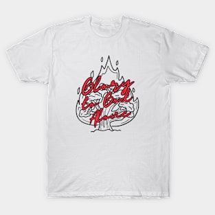 Glory to God Alone burning bush red design T-Shirt